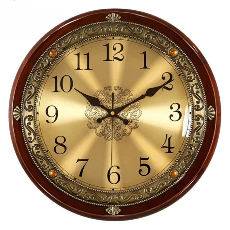 Vintage Gold Metal Wall Clock