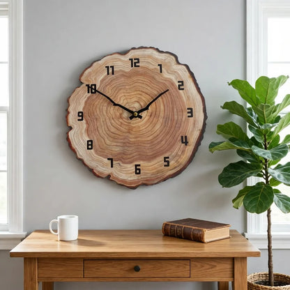 Wood Grain Round Wall Clock detail view 2 — Casa Norex
