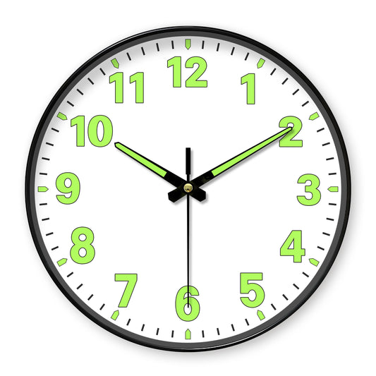 Glow-in-the-Dark Wall Clock — 12 inch round dial | Casa Norex