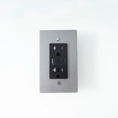 Stainless Steel 20A wall outlet — USB Type-C port — Casa Norex