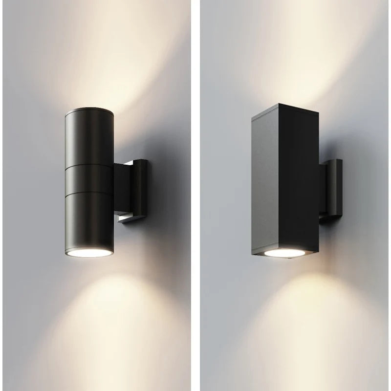Aluminum up & down outdoor wall light — gray finish, two-head design | Casa Norex