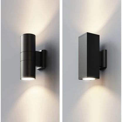 Aluminum up & down outdoor wall light — gray finish, two-head design | Casa Norex