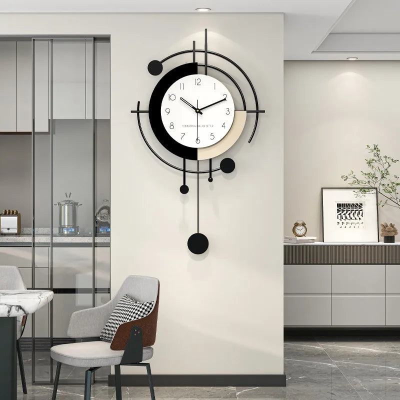Metal & Wood Wall Clock metal shell close-up | Casa Norex