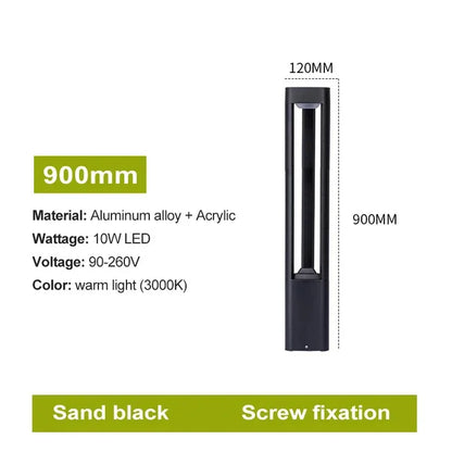Bollard light diameter detail — 120mm body across all heights | Casa Norex