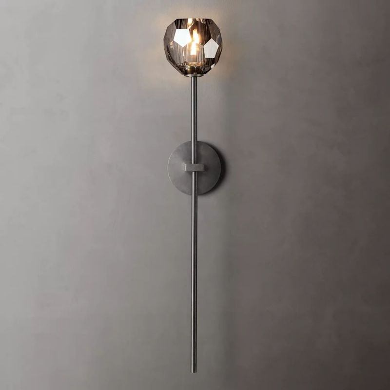 Boule glass sconce matte black finish — Casa Norex