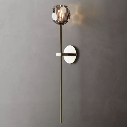 Boule glass sconce lacquered burnished brass finish — Casa Norex