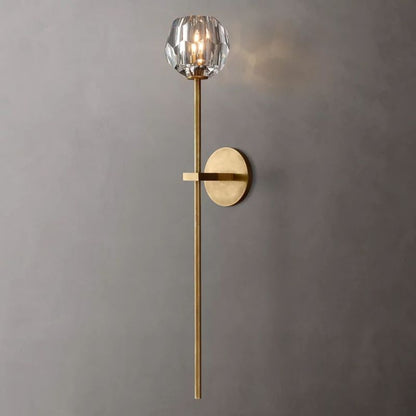 Boule glass sconce — K9 crystal sphere on brass backplate | Casa Norex