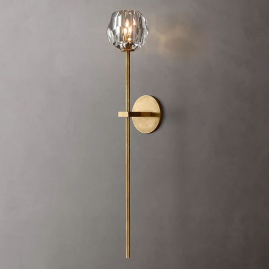 Boule glass sconce — K9 crystal sphere on brass backplate | Casa Norex