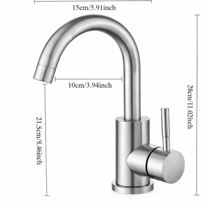 Steelcrest Bathroom Basin Faucet top-down view — Black finish — Casa Norex