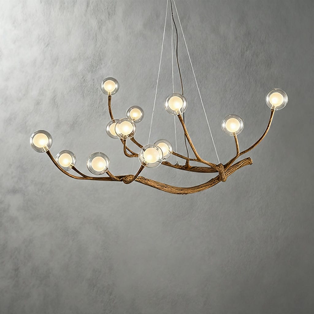 Special Tree Chandelier — branching metal and wood frame | Casa Norex
