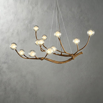 Special Tree Chandelier — branching metal and wood frame | Casa Norex
