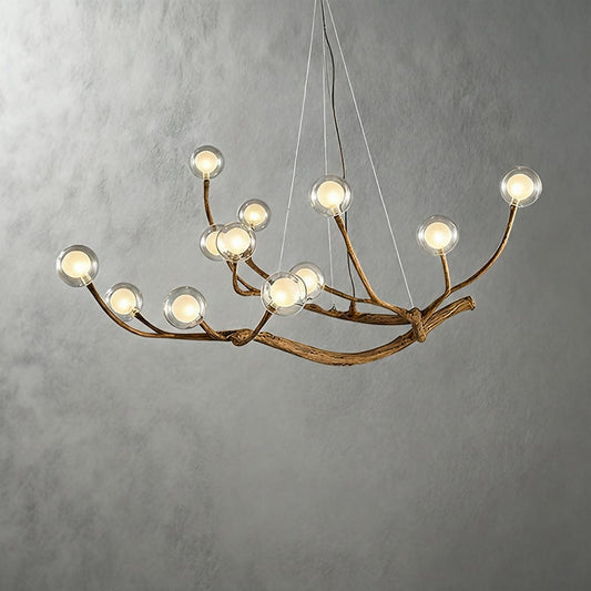 Special Tree Chandelier — branching metal and wood frame | Casa Norex