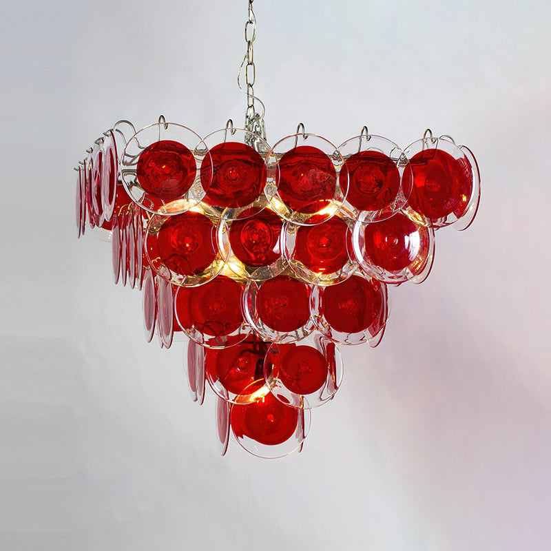 Stiletto Crimson Disc Chandelier