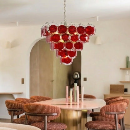 Stiletto Crimson Disc Chandelier