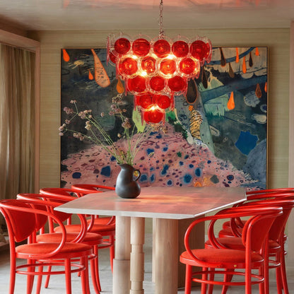 Stiletto Crimson Disc Chandelier