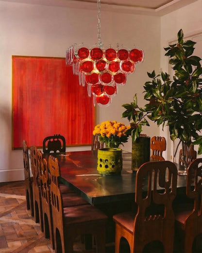Stiletto Crimson Disc Chandelier
