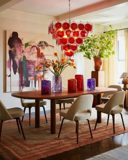 Stiletto Crimson Disc Chandelier