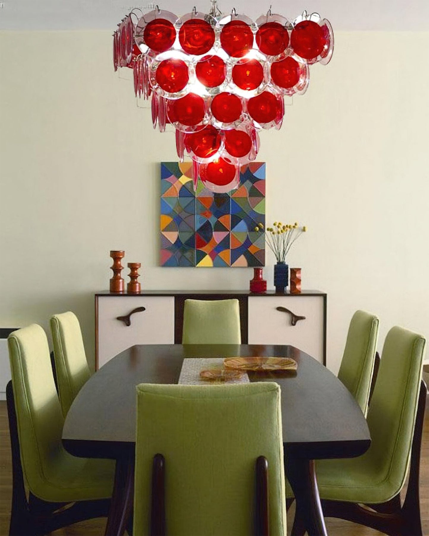 Stiletto Crimson Disc Chandelier