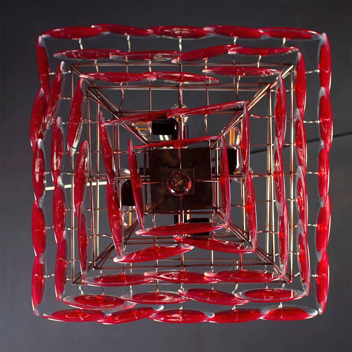 Stiletto Crimson Disc Chandelier