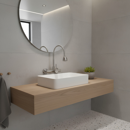 Millcross Wall-Mounted Kitchen Faucet — stream and spray bubbler toggle | Casa Norex