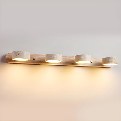 Rechargeable travertine wall light detail — Casa Norex