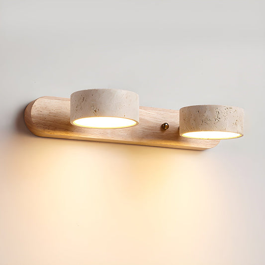 Travertine wall light in bedroom setting — warm glow | Casa Norex