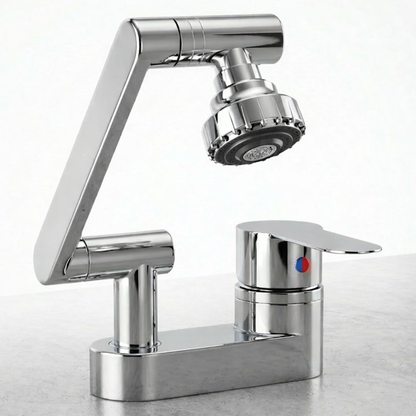 Rotaflow Bathroom Basin Faucet spray head detail — Silver finish — Casa Norex