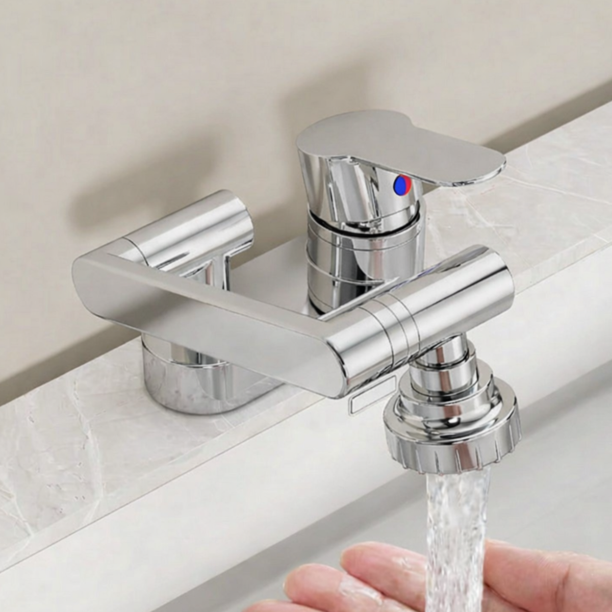 Rotaflow Bathroom Basin Faucet top-down view — Black finish — Casa Norex