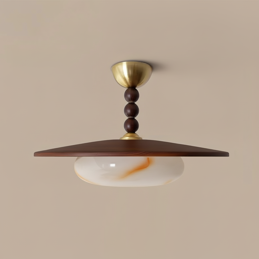 Vicenza ceiling light glass shade variant — Walnut Color | Casa Norex