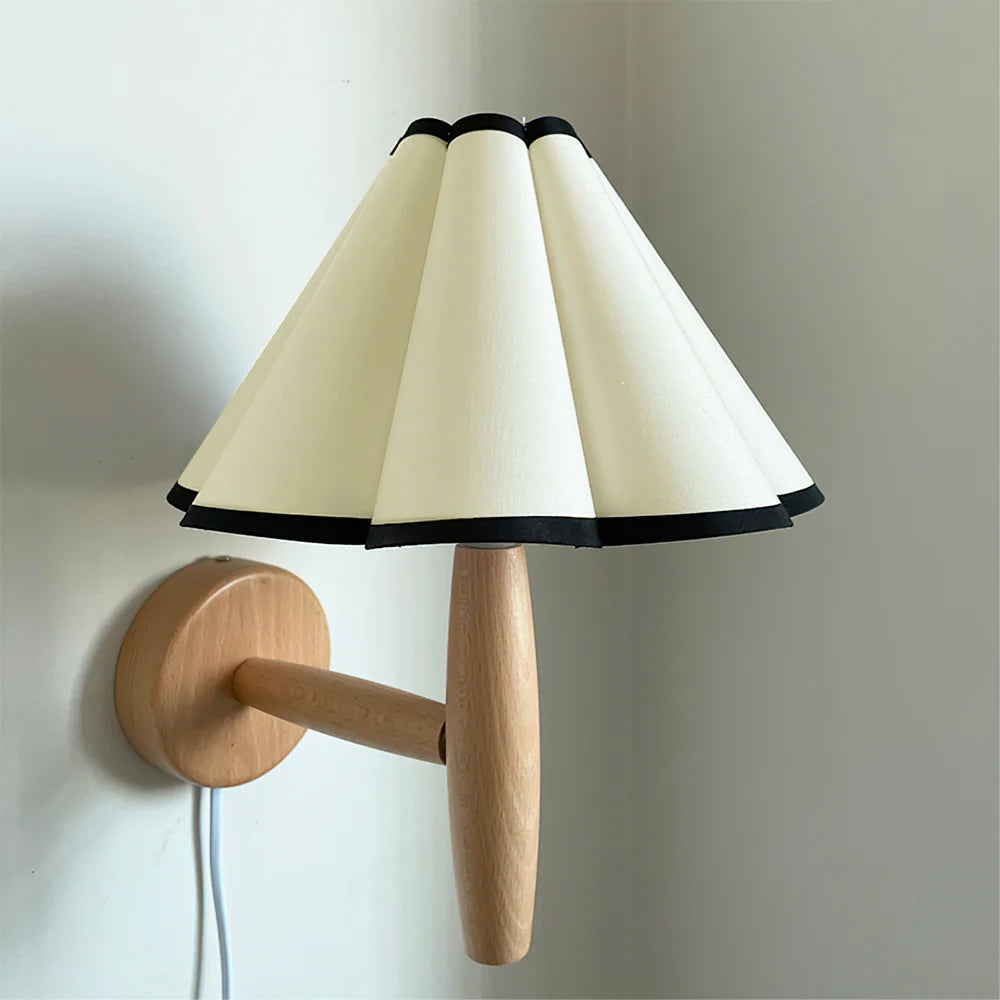 Vintage fluted plug-in lamp installed hotel bedside - Casa Norex