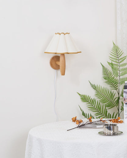 Vintage Fluted Plug In Wall Lamp