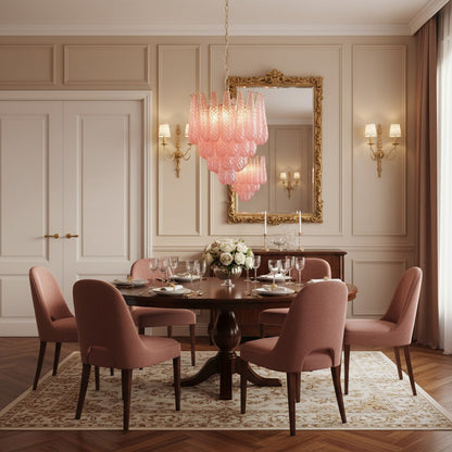 Viola Pink Drop Chandelier