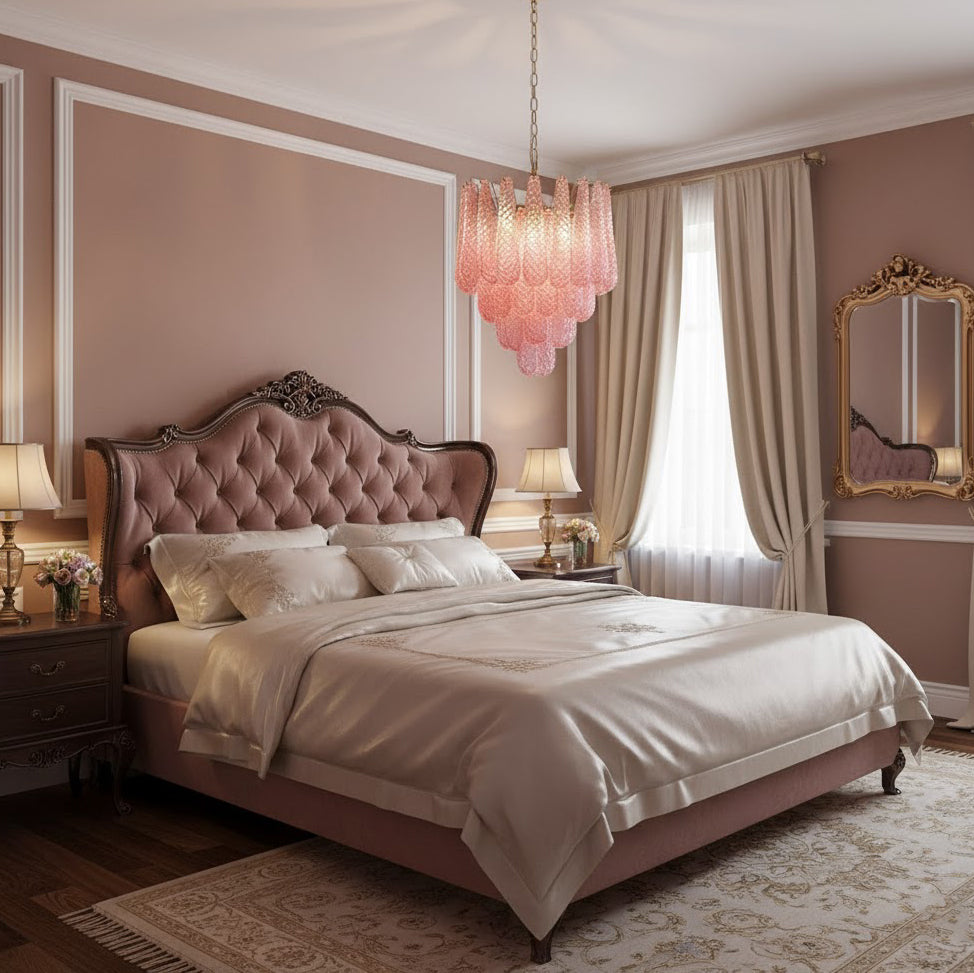 Viola Pink Drop Chandelier