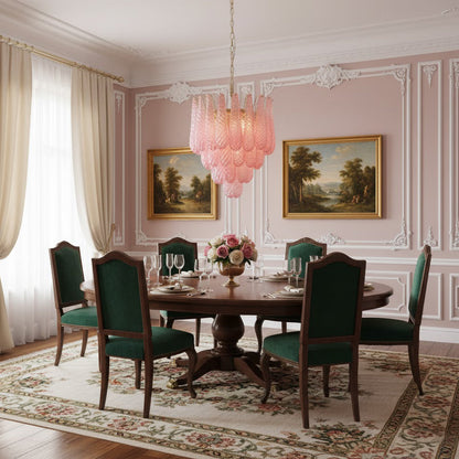 Viola Pink Drop Chandelier