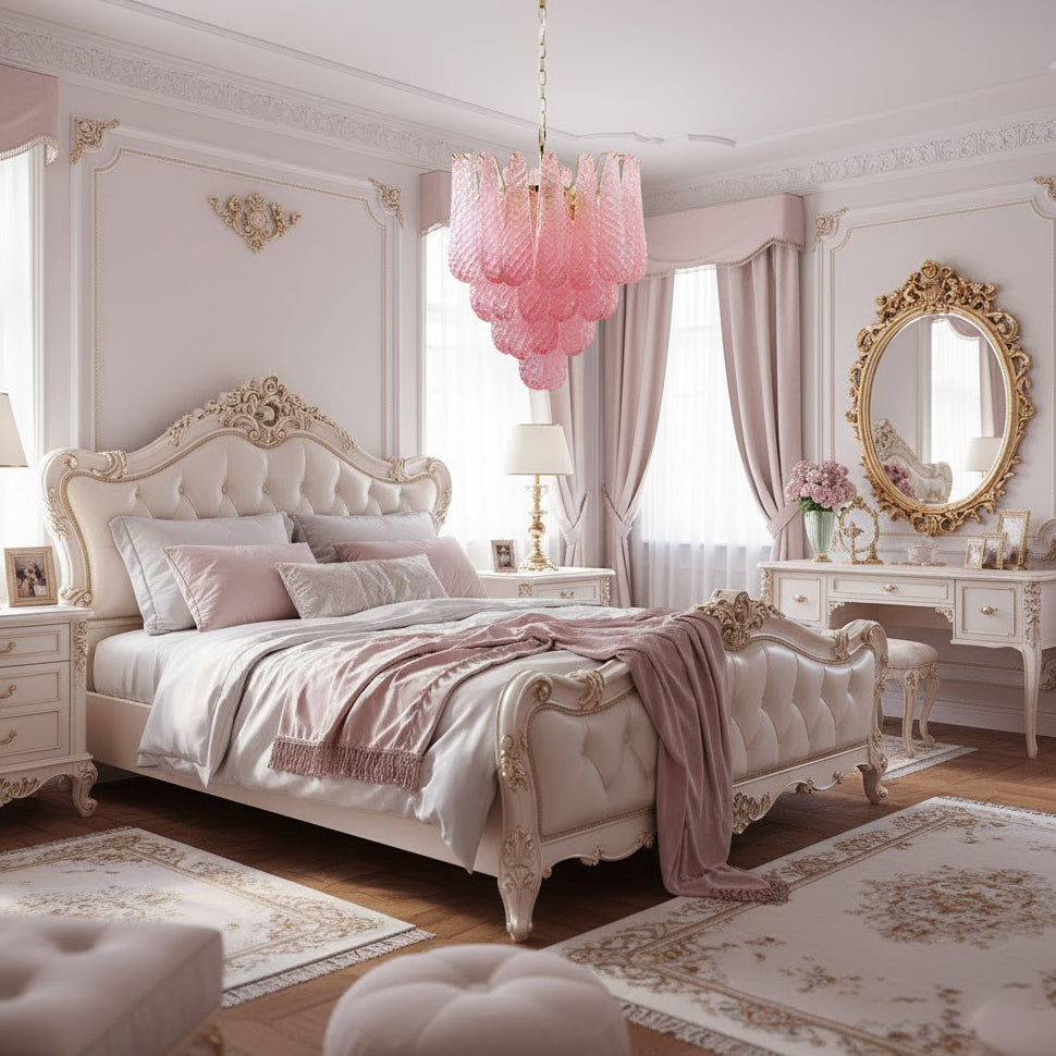 Viola Pink Drop Chandelier