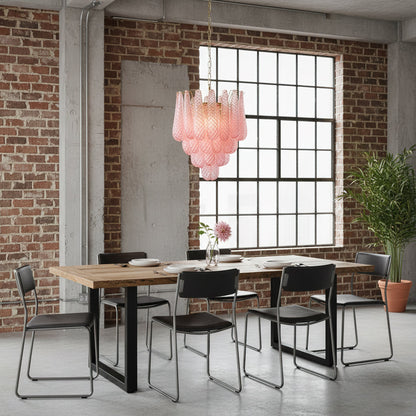 Viola Pink Drop Chandelier