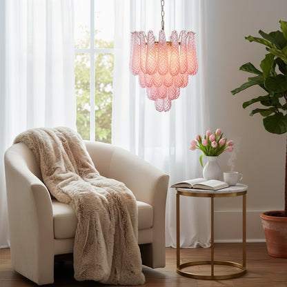 Viola Pink Drop Chandelier