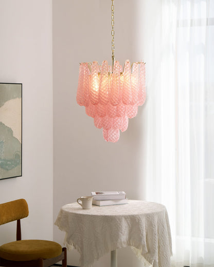 Viola Pink Drop Chandelier