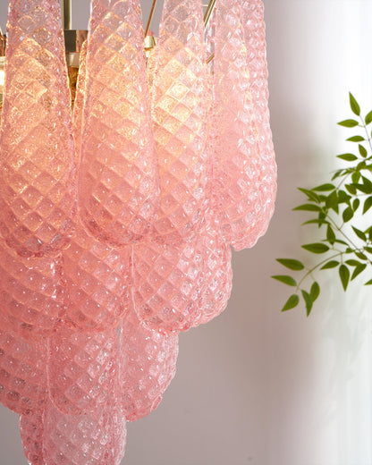 Viola Pink Drop Chandelier