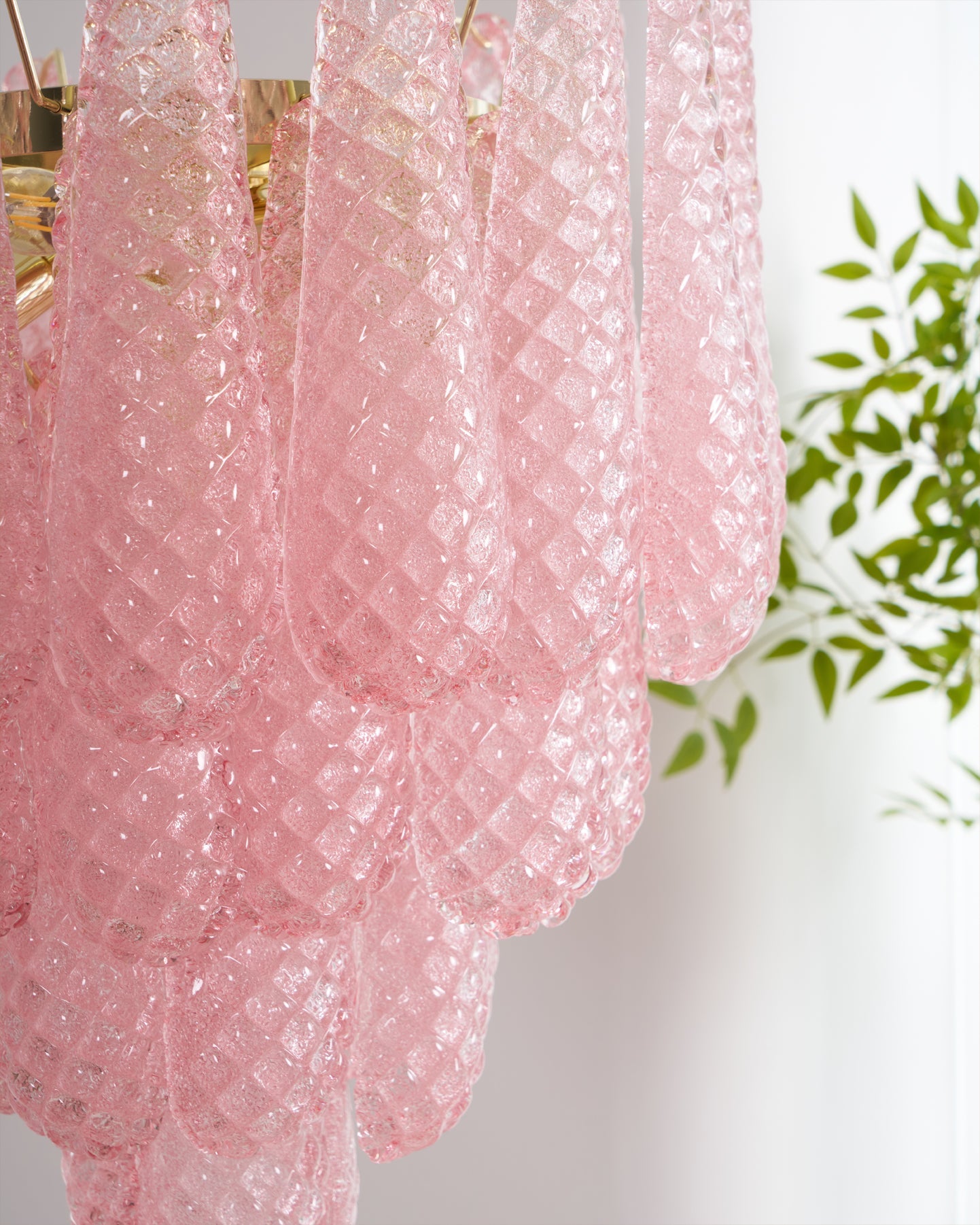 Viola Pink Drop Chandelier