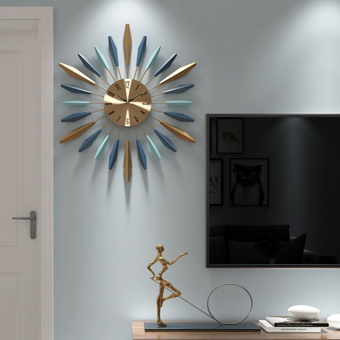 Nordic Metal Feather Wall Clock