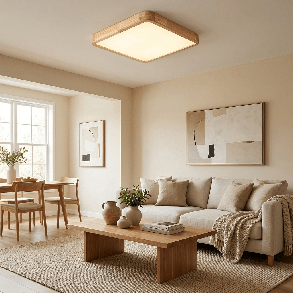 Wooden Geometric Ceiling Light