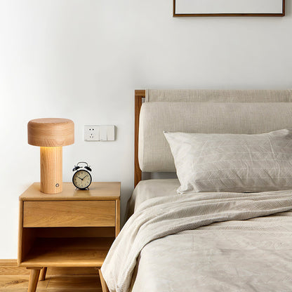 Wooden Tower Table Lamp
