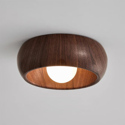 Zuwa ceiling light walnut colour variant angle - Casa Norex