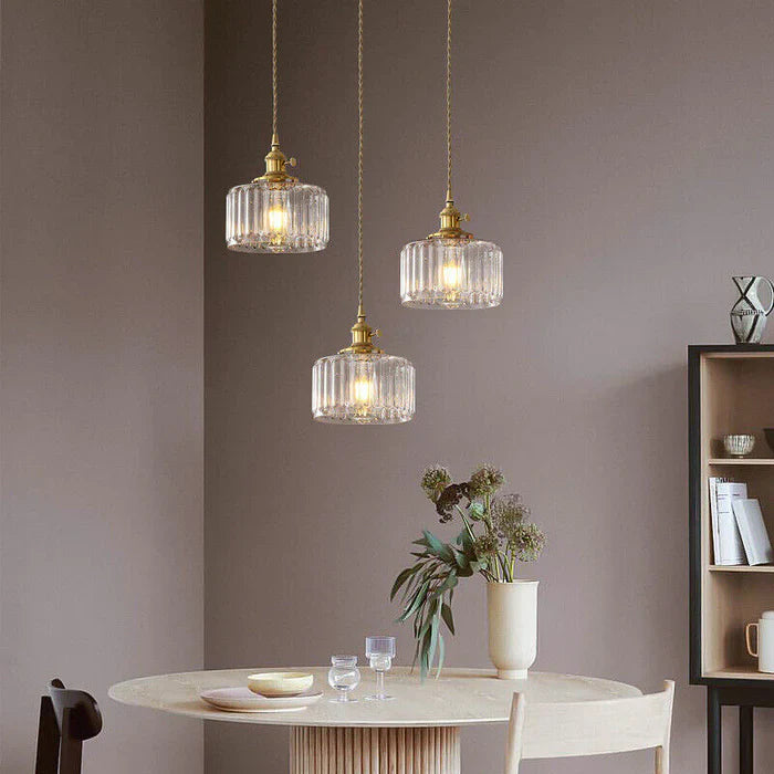 Vintage cylinder pendant light ceiling mounting plate close-up — Casa Norex