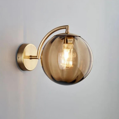 Textured glass globe close-up - Howard wall sconce by Casa Norex