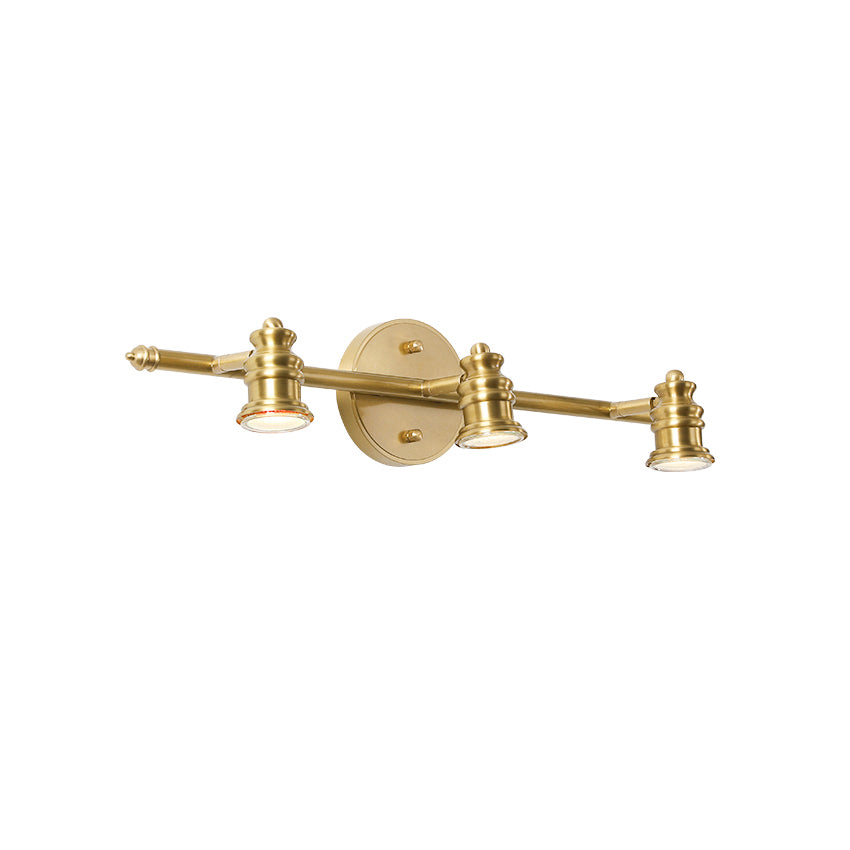 Single-head brass wall sconce seen from the side on white — Casa Norex