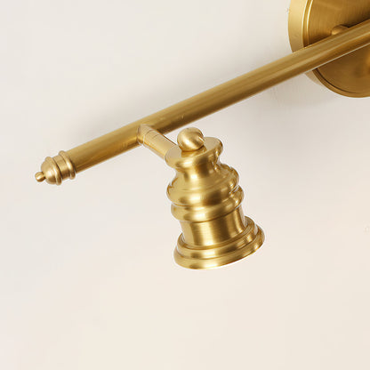 Close-up of a brass spotlight head at the end of the bar — Casa Norex