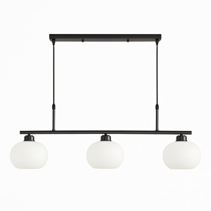 Frosted glass orb chandelier — round silhouette with metal framework in gold finish | Casa Norex