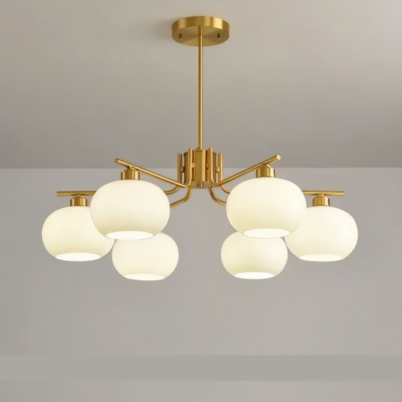 Chandelier round 6-light configuration, interior setting — Casa Norex
